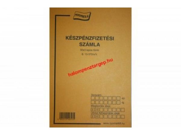 Készpénz fizetési számla Készpénz fizetési számla
